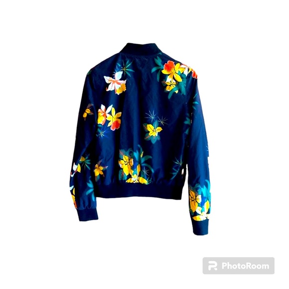 Obey Reversible Tropical Floral Bomber Layback Coach Jacket Unisex - Picture 5 of 8